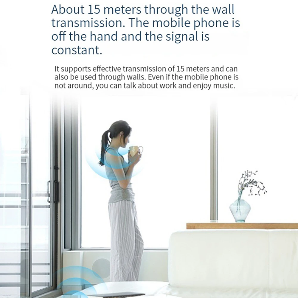 2024 novo in-ear único sem fio azul dente fone de ouvido longa espera com microfone handsfree chamada música fone de ouvido para telefones inteligentes