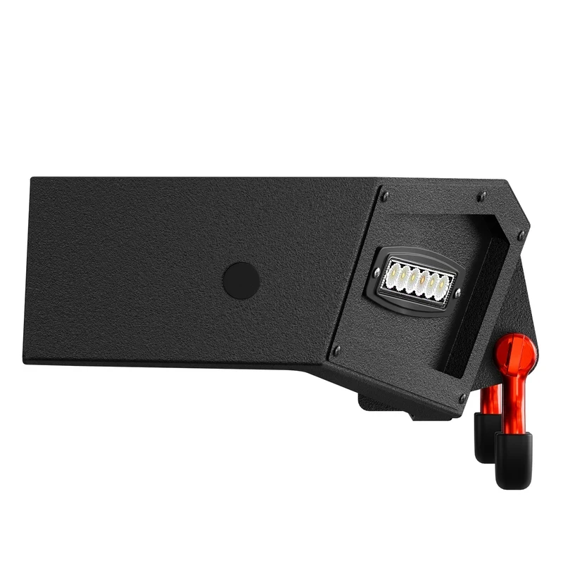 

Hot Selling Textured Black Rear Bumper with Sensor Holes, License Plate Lights & 4.75-ton D-Rings, Offroad Exterior Accessories