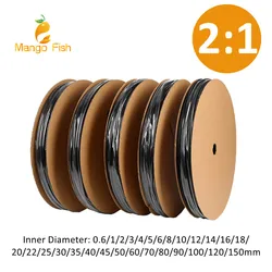 1/5/10/25M 2:1 Black 1 2 3 5 6 8 10mm Diameter Heat Shrink Heatshrink Tubing Tube Sleeving Wrap Wire Sell DIY Connector Repair