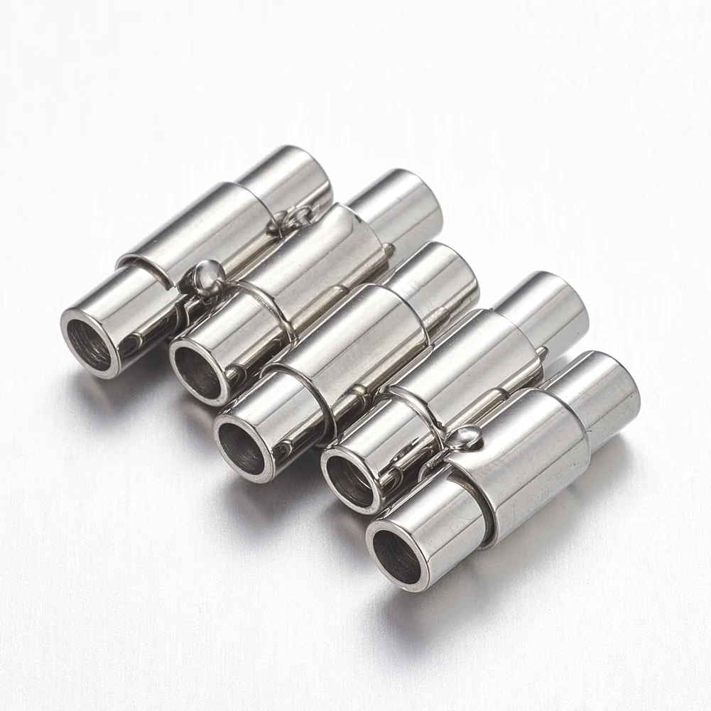 

5pcs 3mm 4mm 5mm 6mm Stainless Steel Column Magnetic Screw Clasps For Jewelry Making Bracelet Necklace Connectors