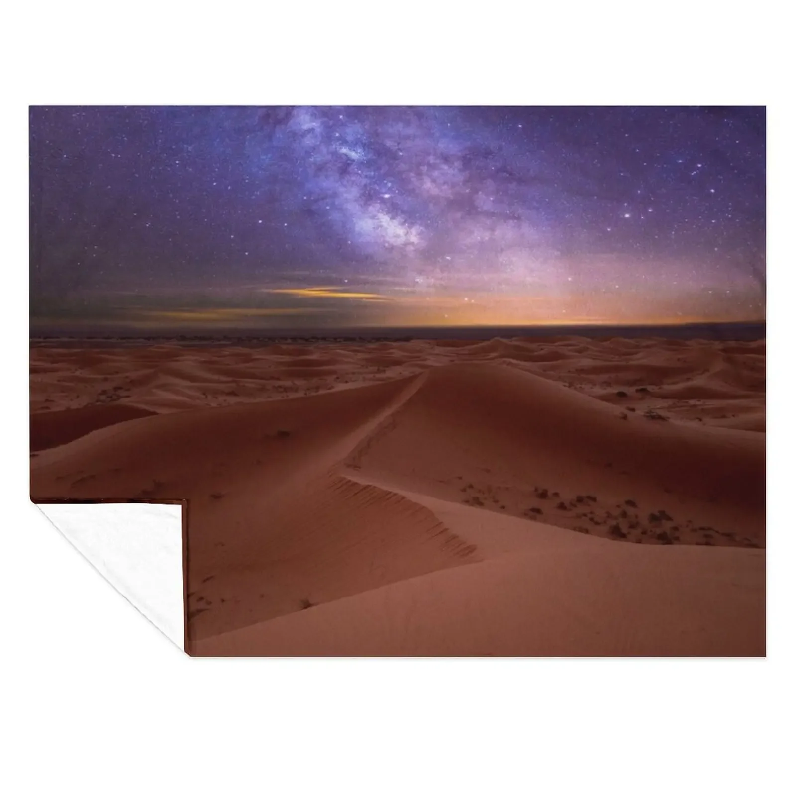 

Sahara desert near Merzouga, Morocco at night Throw Blanket Fashion Sofas Bed linens decorative Bed covers Blankets