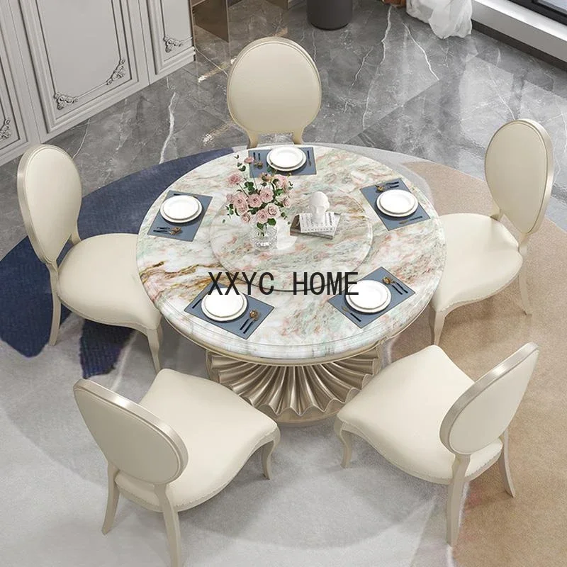 

Console Kitchen Dining Table And Chair American Style Light Luxury Beauty Texture Tabletop Design Base 접이식 식탁 Furnitures