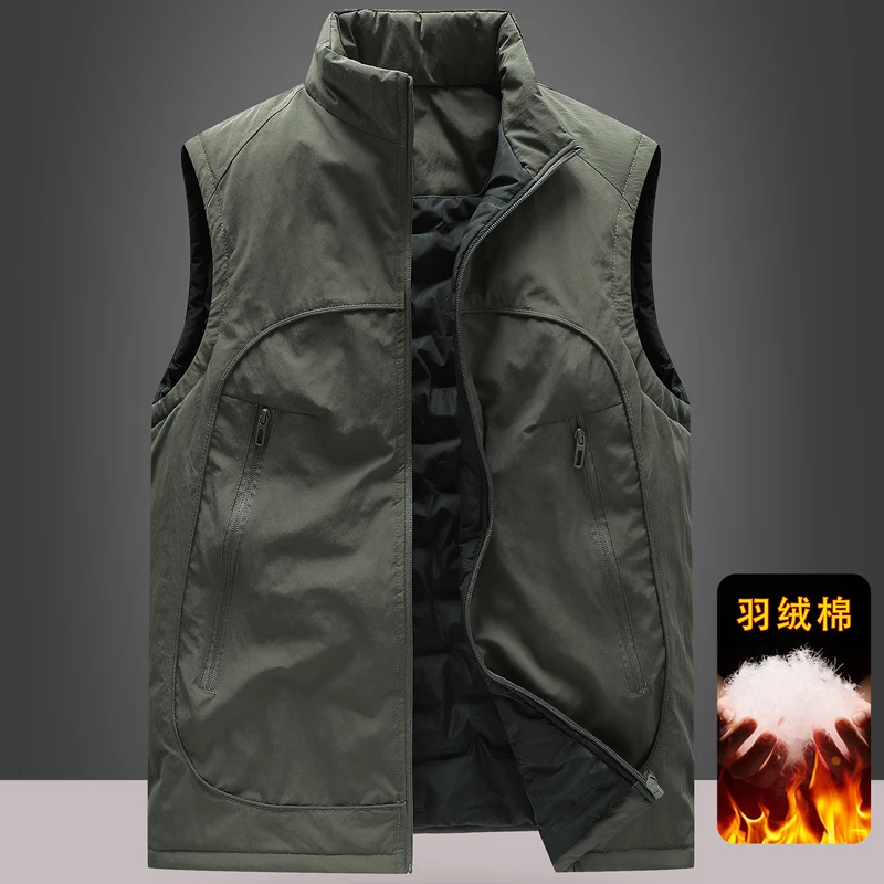Outdoor New Gilet Men Casual Heated Vest Man Body Warmer Cotton Down Jackets Sleeveless Luxury Thermal Men's Heating Winter Coat