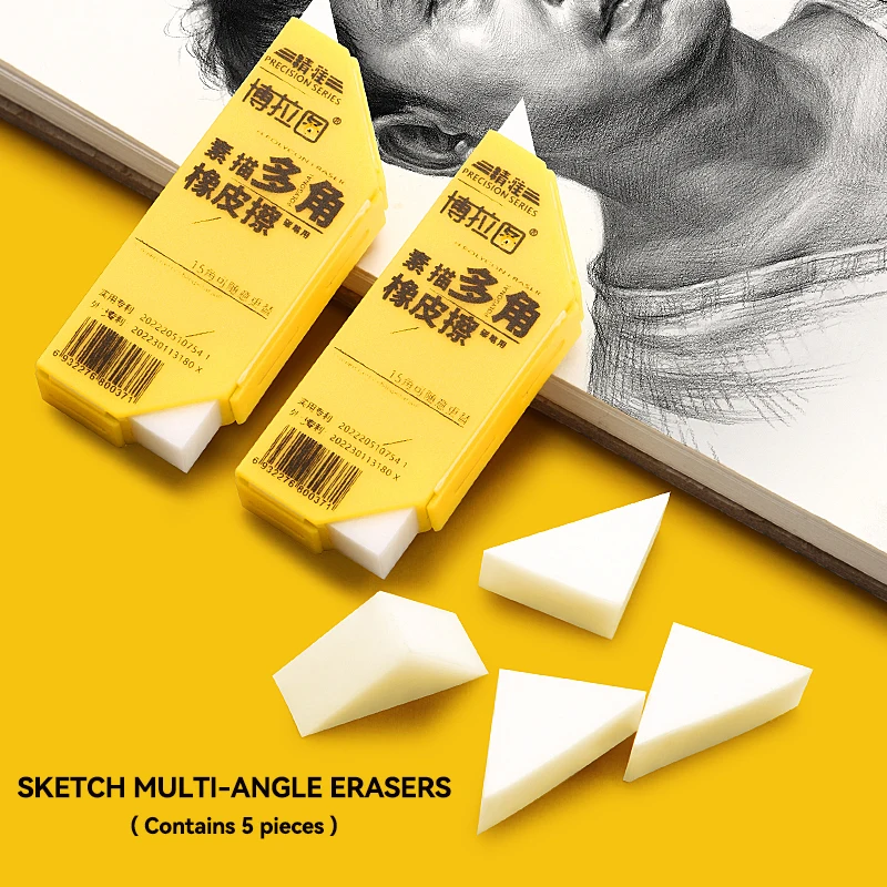 1/5 Sets Triangle Erasers Rubber Pencil Erasers Kawaii School Office Supplies Stationery Drawing Sketch Cleaning Creative Eraser