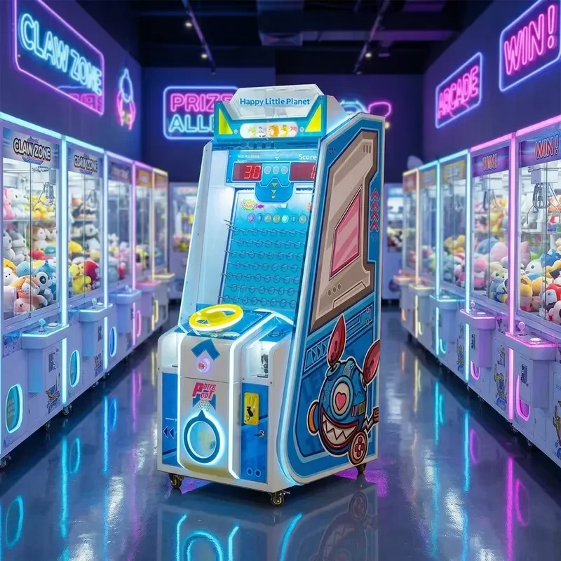 Mini Claw Crane Game Machine for Kids Indoor Playground Amusement Equipment Happy Planet Coin Operated Arcade Toy Gift
