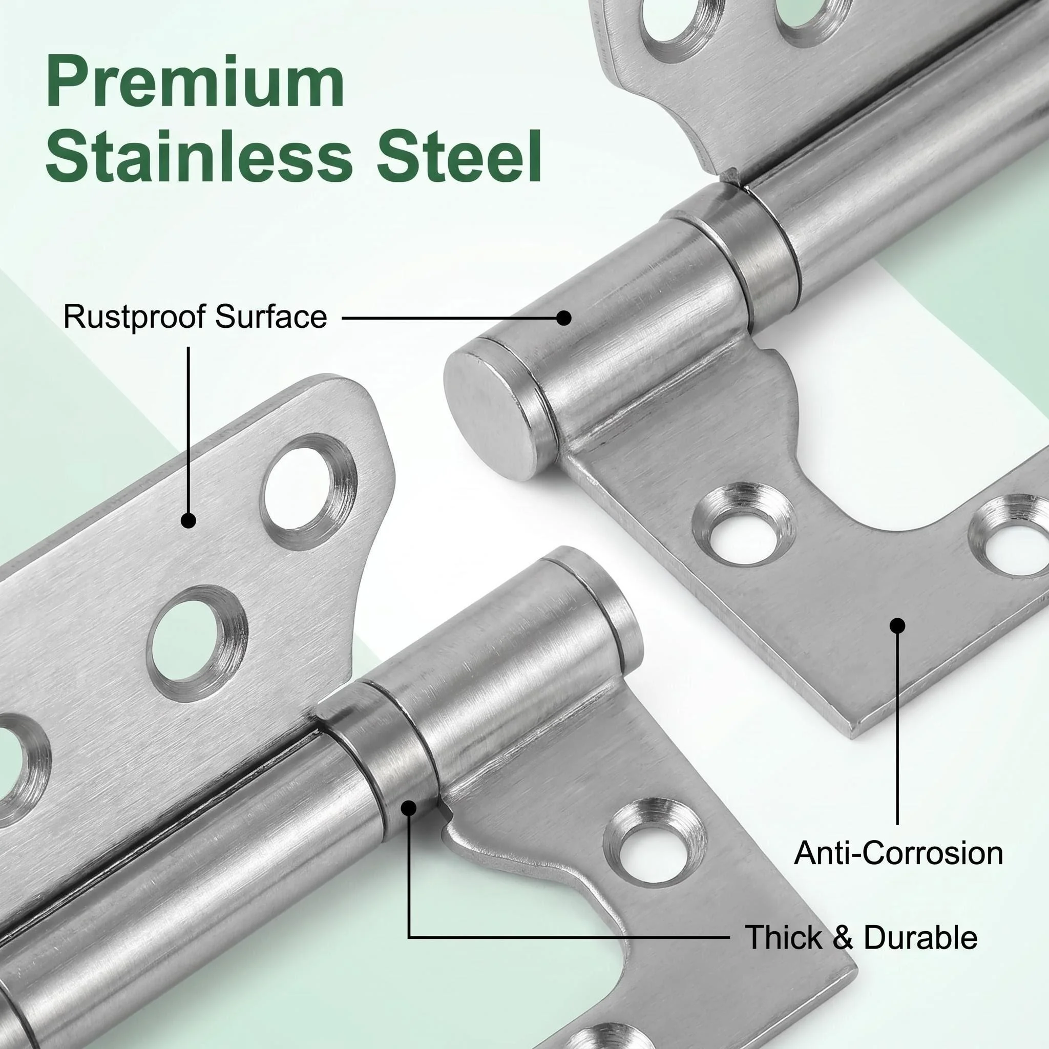4/6pcs of Heavy-Duty Silent Thickened Stainless Steel Door Hinges-High Load-Bearing Capacity Supports 360° Rotation, Sleek Desig