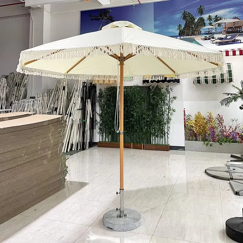 Patio Furniture Foldable Waterproof Umbrella Modern Design Outdoor Table Use Rotational Tilt Crank Garden Backyard Pool Henghui