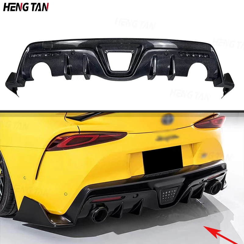 Carbon Fiber For Toyota Supra A90 A91 MK5 2019 + Car Rear Bumper Lip Diffuser Spoiler Parts Upgrade Body kit