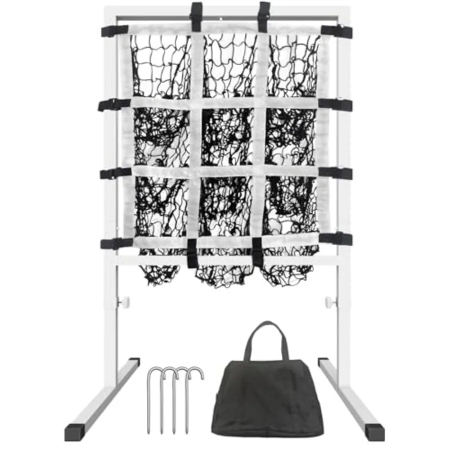

9 Hole Pitching Net with Strike Zone Adjustable Hght Powernet Baseball Nets with Target Pockets for Batting Pitching Target Sof