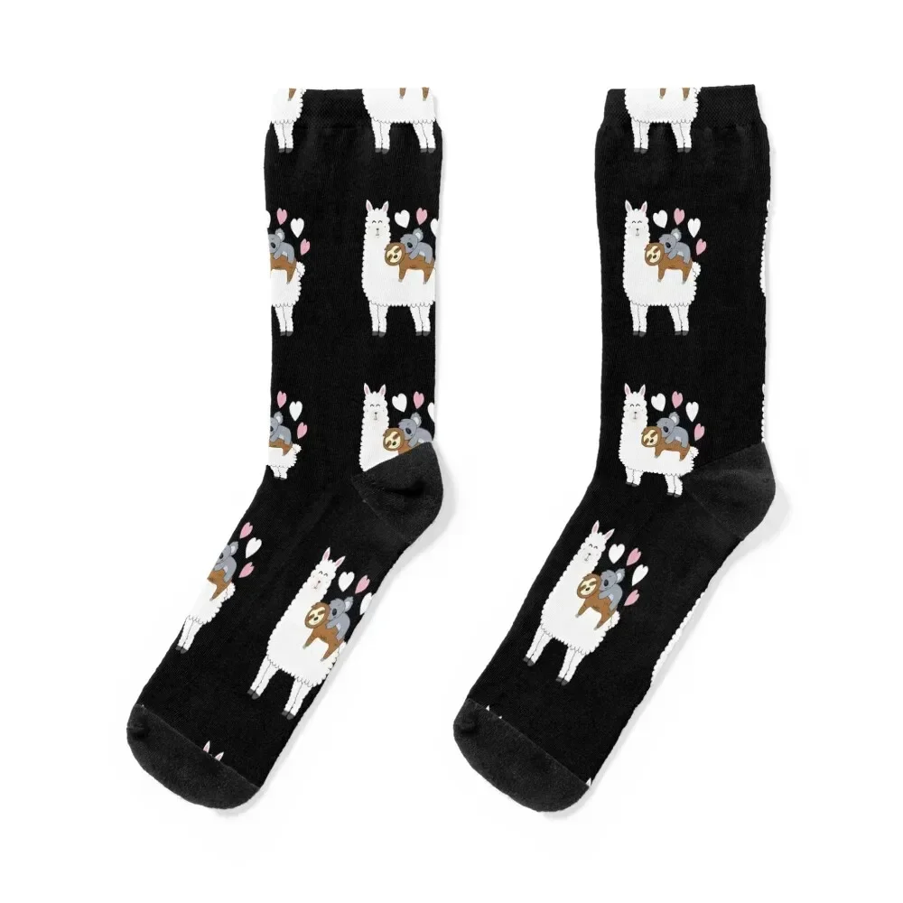 Alpaca llama sloth koala girl gift Socks FASHION floral sports and leisure Socks For Men Women's