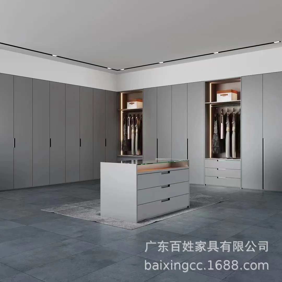 Whole House Customization Source Factory Foreign Trade Engineering Batch Customization Wardrobe Cabinets Light Luxury Furniture