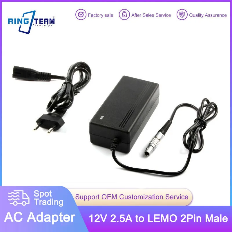 12V 2.5A LEMO 2PIN OB Male Power AC Adapter for Teradek Bond Bolt Pro 300 500 600 1000 2000 RX