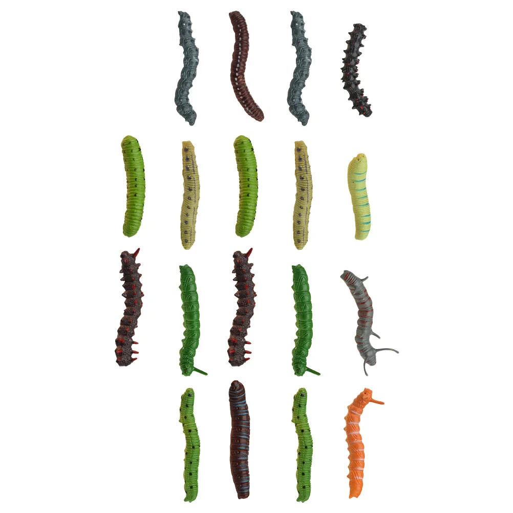 

22 Pcs Artificial Caterpillar Prank Props Caterpillars Toys Simulation Halloween Supplies Plastic Pvc Realistic