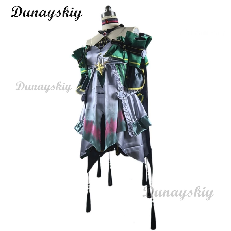 شيا كونغ تأثيري لعبة Wuthering موجات زي شعر مستعار فستان الزي حفلة الهالوين النساء فتاة أقراط الدعائم إكسسوارات الشعر