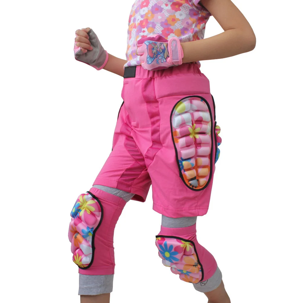

Pink Kids Protective Hip Pants Shorts Adjustable Lightweight Eva Padding for Ski Skate Snowboard Roller Skating Hockey Soccer