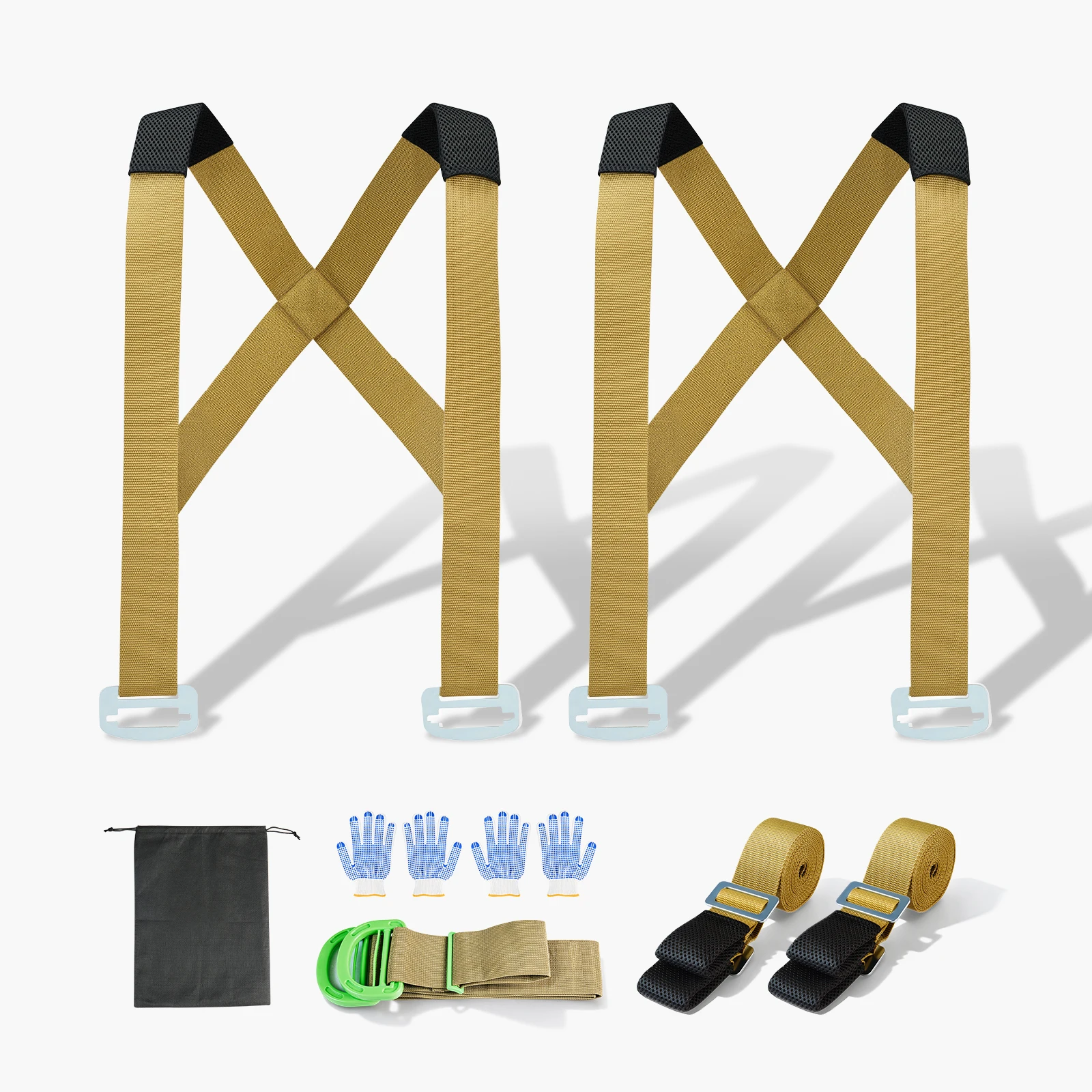 

SucceBuy Moving Straps 2-Person Lifting & Moving System with 2 Harness Straps Adjustable Shoulder Straps for Move Furniture
