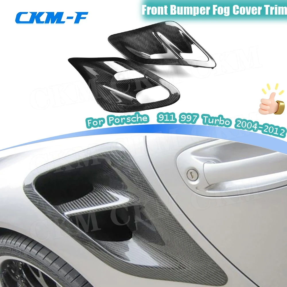 Carbon Fiber Rear Side Air Vent Cover Car Side Fender Air Vent Outlet Frame Trim for Porsche 911 997 Turbo 2004-2012