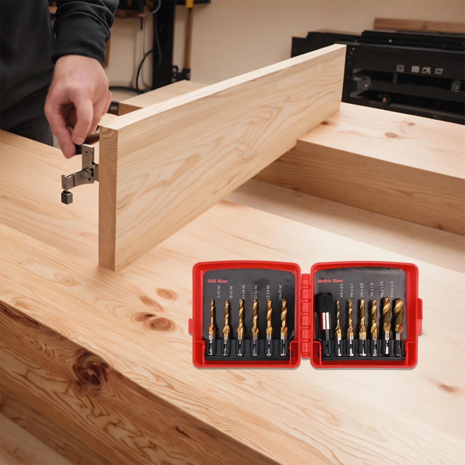 

Набор сверл из 13 шт., метрические сверла SAE, нарезной станок, совместимая настольная дрель, совместимая функция зенковки