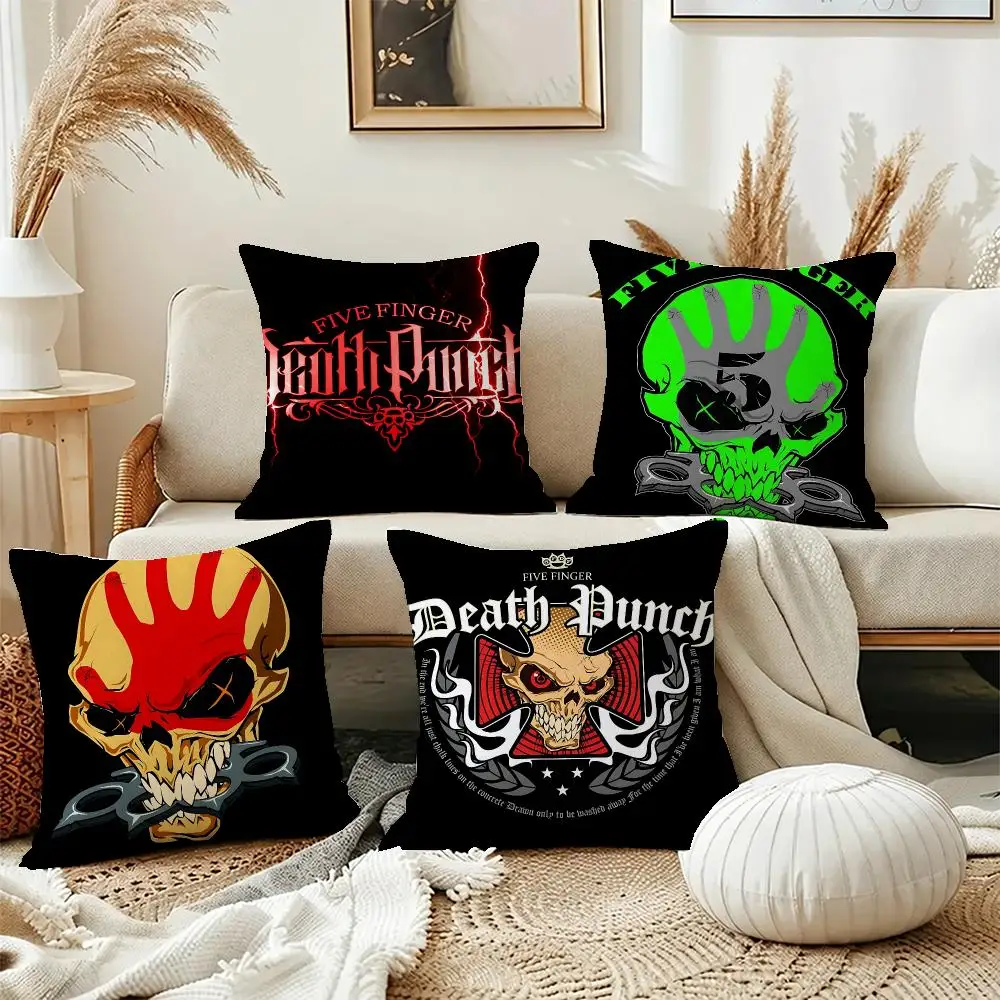 Metal Band Five Finger Cushion Cover Short Plush Pillowcase, Washable Wrinkle Resistant Cover for Bedroom Gift