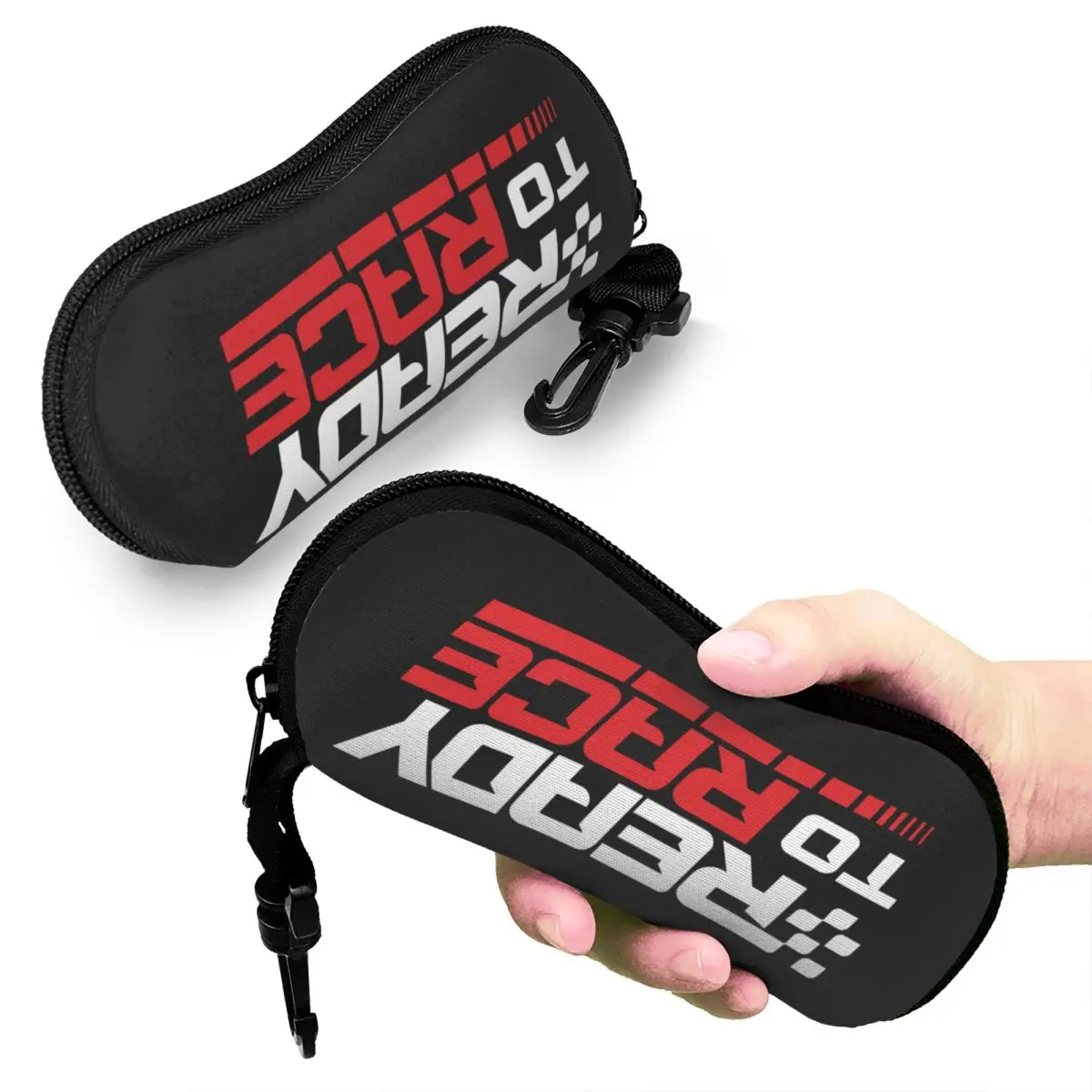 Custom Ready To Race กรณีแว่นตารถจักรยานยนต์ Racing แว่นตากระเป๋ายางนุ่ม Neoprene แว่นตาผู้ถืออุปกรณ์เสริม