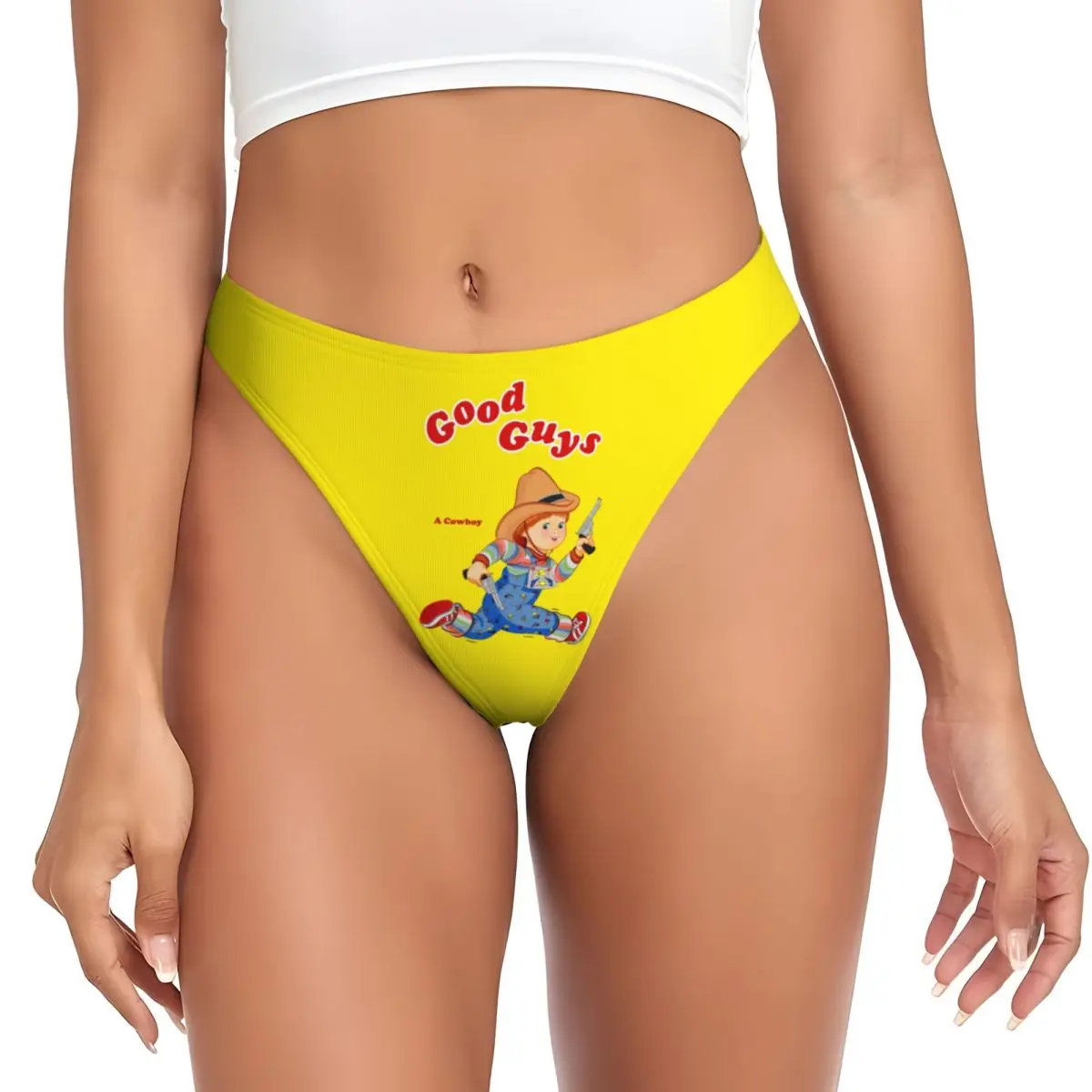 

Custom Womens Good Guys Cowboy G-string Panties Female Comfort Child's Play Chucky Thongs Underwear