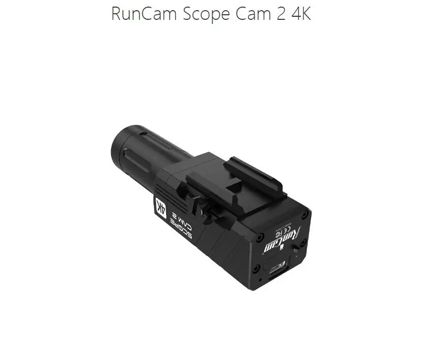 RunCam Scope Cam 2 4K SCOPECAM2-4K-L40 Aluminium housing IP64 Waterproof 4XDigital Zoom 30fps Airsoft Tactical Paintball Hunting