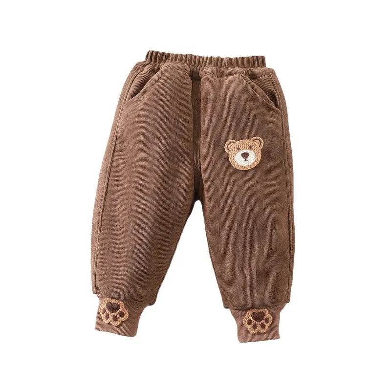 

Новая зимняя модная одежда для маленьких девочек, детские толстые теплые штаны, детские брюки, повседневный костюм с героями мультфильмов для малышей, спортивная одежда для младенцев