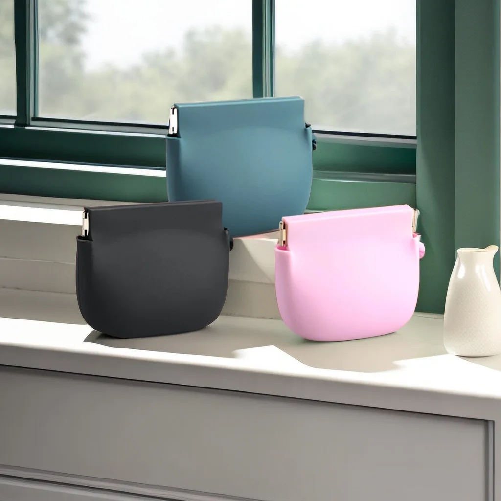 Bolsa de Armazenamento Mini de Silicone com Fecho de Segurança, Porta-Moedas Portátil para Joias, Fones de Ouvido, Chaves, Cabos de Dados e Envelopes Vermelhos
