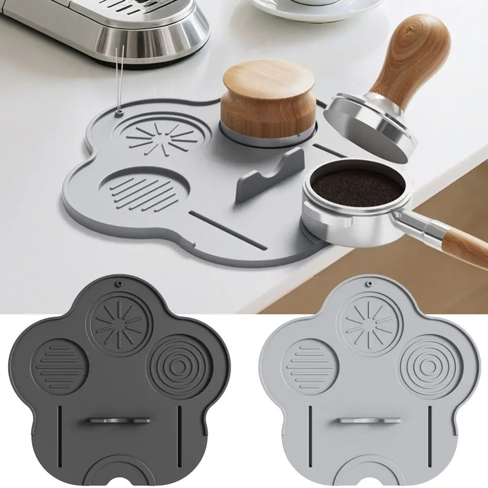 

Silicone Material Coffee Tamper Mat Cat Paw Shaped Non-Slip Coffee Powder Press Seat Space Saving Thick Durable
