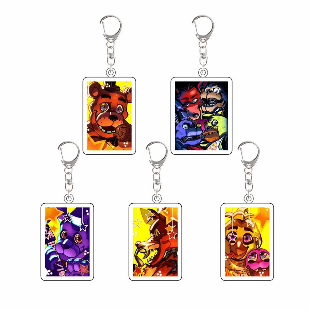 Periférico para el juego FNAF, Freddy Fazbear, Bonnie, Foxy, Chica, llavero acrílico, adorno, regalo de festival, colgante decorativo para mochila