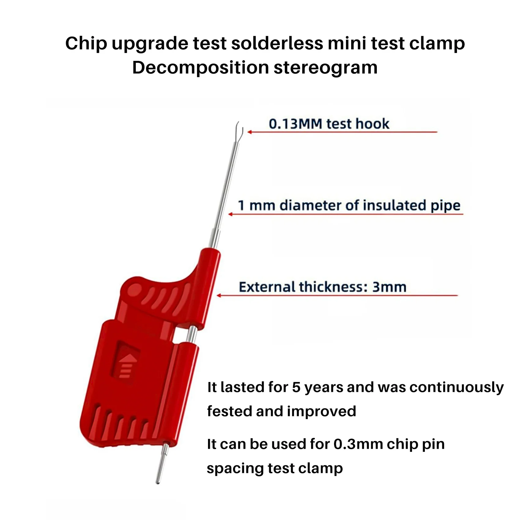 

Набор из 10 тестовых зажимов SDK08 для SMD-микросхем, сверхмалые зажимы для электрических измерений, тестовые крючки для чипов