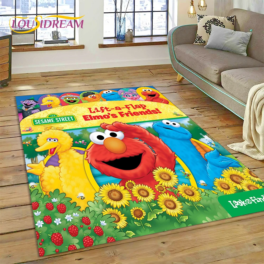 3D Cartoon S-Sesame Street Rug Carpet for Living Room Bedroom Home Decor,Floor Mat Non-slip Decoration for Sofa Doormat Kid Gift