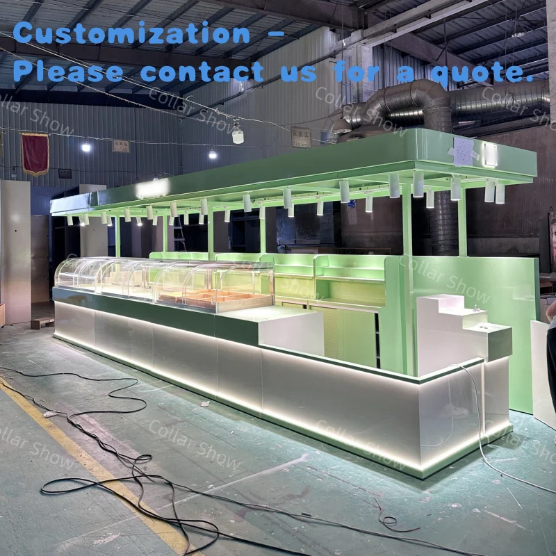 custom.Customized Design Snack & Dried Fruit Display Counter Island Style Shopping Center Candy Sales Kiosk Food Sales Table