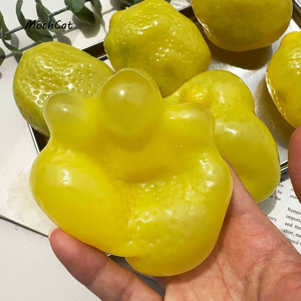 Fruit Design Color-Changing Lemon Lemon Fidget Ball Crispy Crunchy Lemon Squeeze Toy Handmade Slow Rebound Toy Fidget Toy