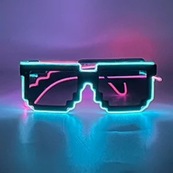Wireless Mosaic Luminous Rave Glasses Bar music show Sunglasses With Light Fluorescent Flashing Glasses nightclub Supplies