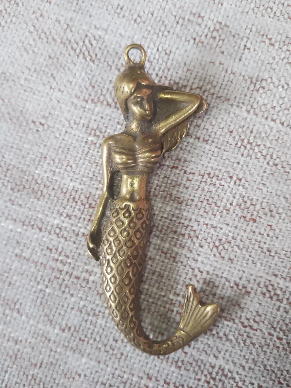 العتيقة النحاس حورية البحر الأسماك الحرفية DIY زخرفة مصغرة سطح المكتب اكسسوارات الديكور p0792