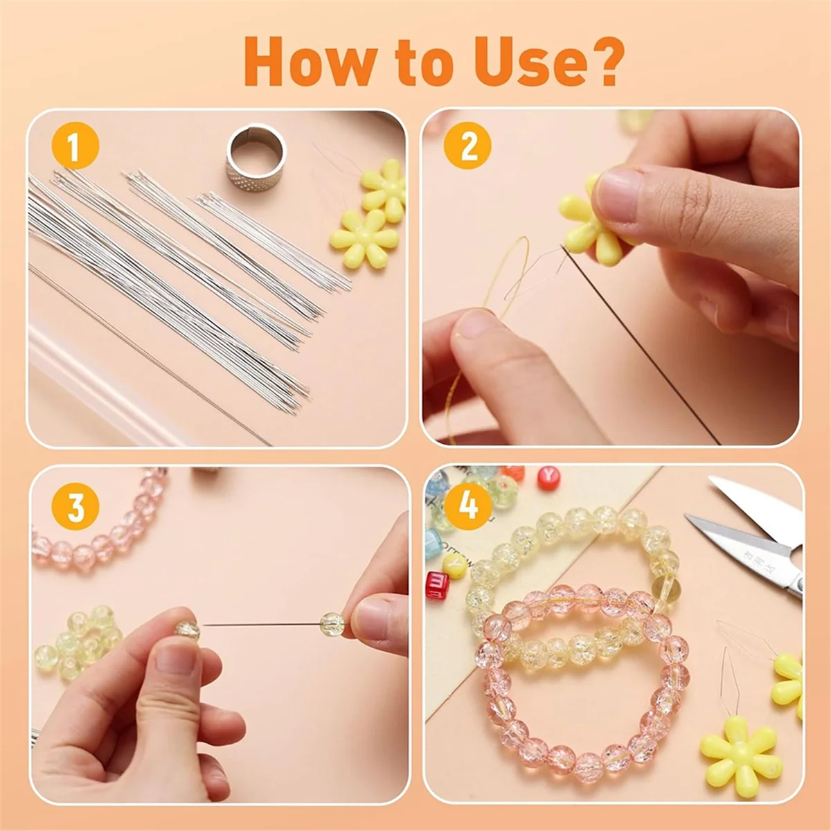 مجموعة إبر الديكور A79G 74 قطعة لصنع المجوهرات، بما في ذلك أحجام وأنواع مختلفة من إبر الديكور #5