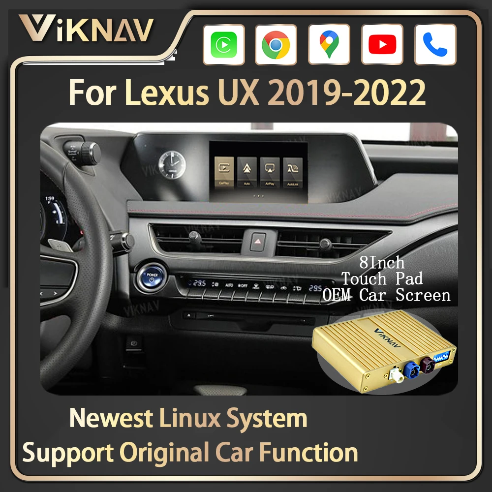 Viknav Linux For Lexus UX 2019-2022 OEM 8 Inch Car Upgrade Decoder Box Interface Wireless Apple CarPlay GPS DVD Android Auto