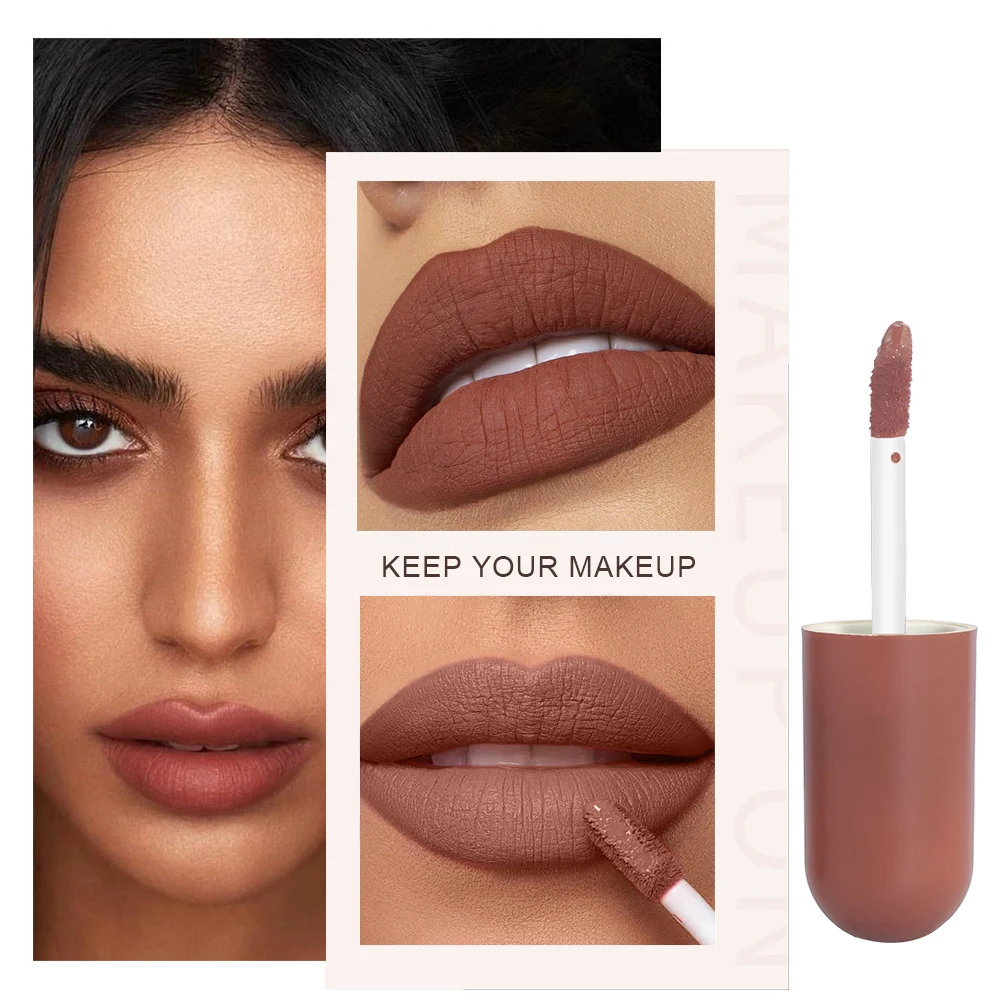 Fit Colors 6 cores fosco antiaderente chocolate brilho labial de longa duração fácil cor veludo à prova d'água esmalte labial