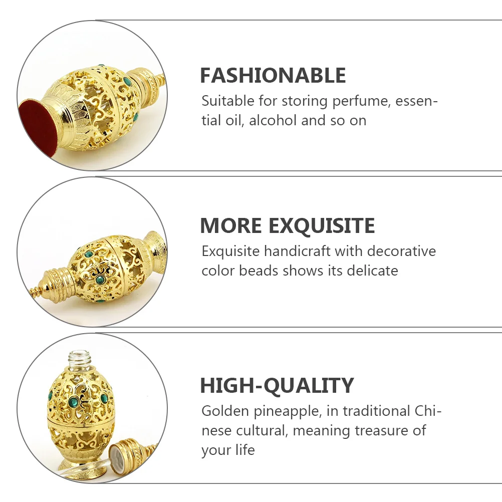 

10Ml Glass Essential Oil Bottle Pineapple Shaped Perfume Sample Container Portable Refillable Aroma Travel Bottle Gift for Her