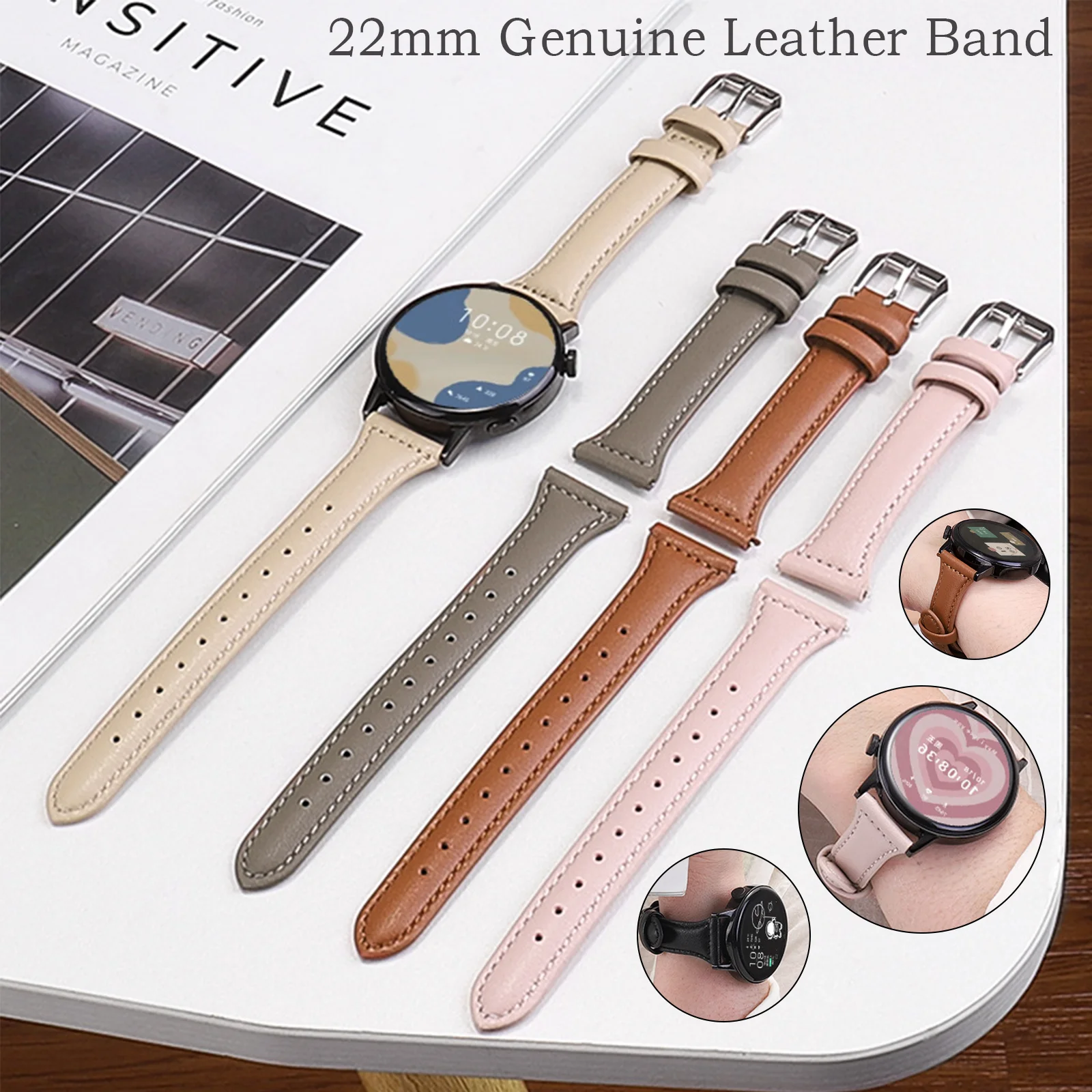 22Mm Genuine Leathe… - image