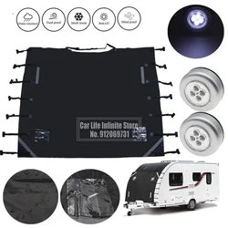 Car Accessories 220x175cm Front Towing Cover Protector Dustproof Reflective Strip Camper Trailer Caravan Waterproof Cover