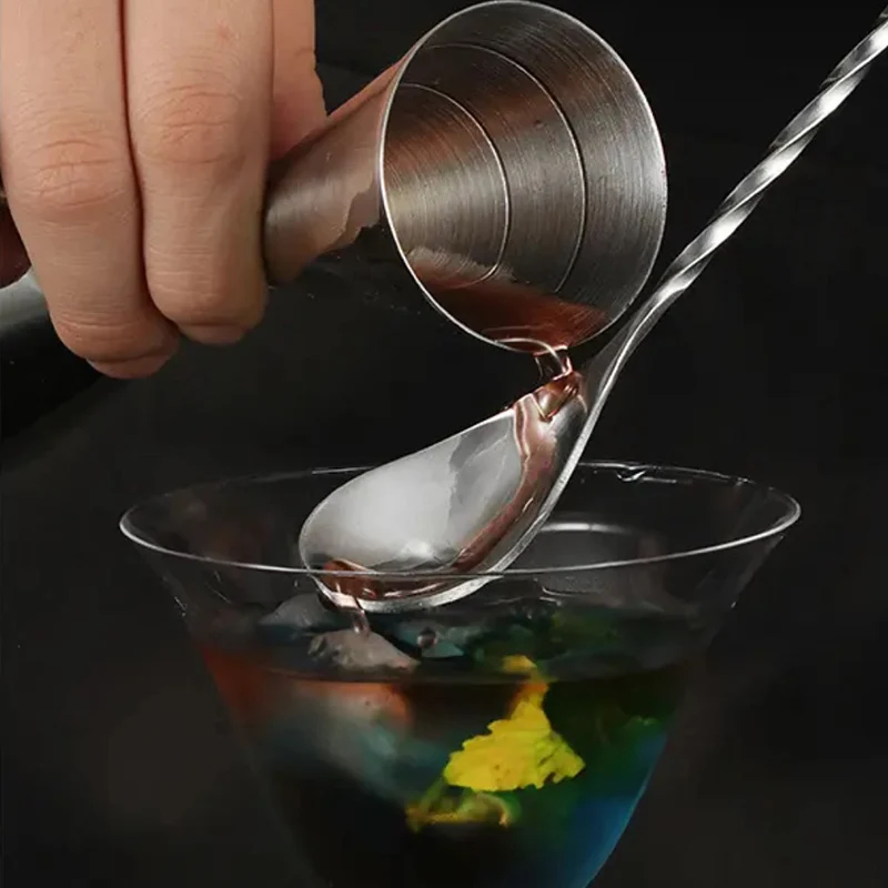 Stir Spoon Long Handle Mixing Cocktail Spoon Spiral Pattern Bar Teadrop Spoon Stainless Steel Bartender Tools Bar Tool