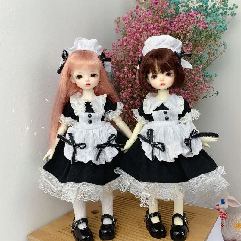 

Fashion 1/6 Doll's Clothes for 30cm Bjd Doll Black White Maid Skirt Cute Girl Toys Dress Up Play House Doll Accessories, No Doll
