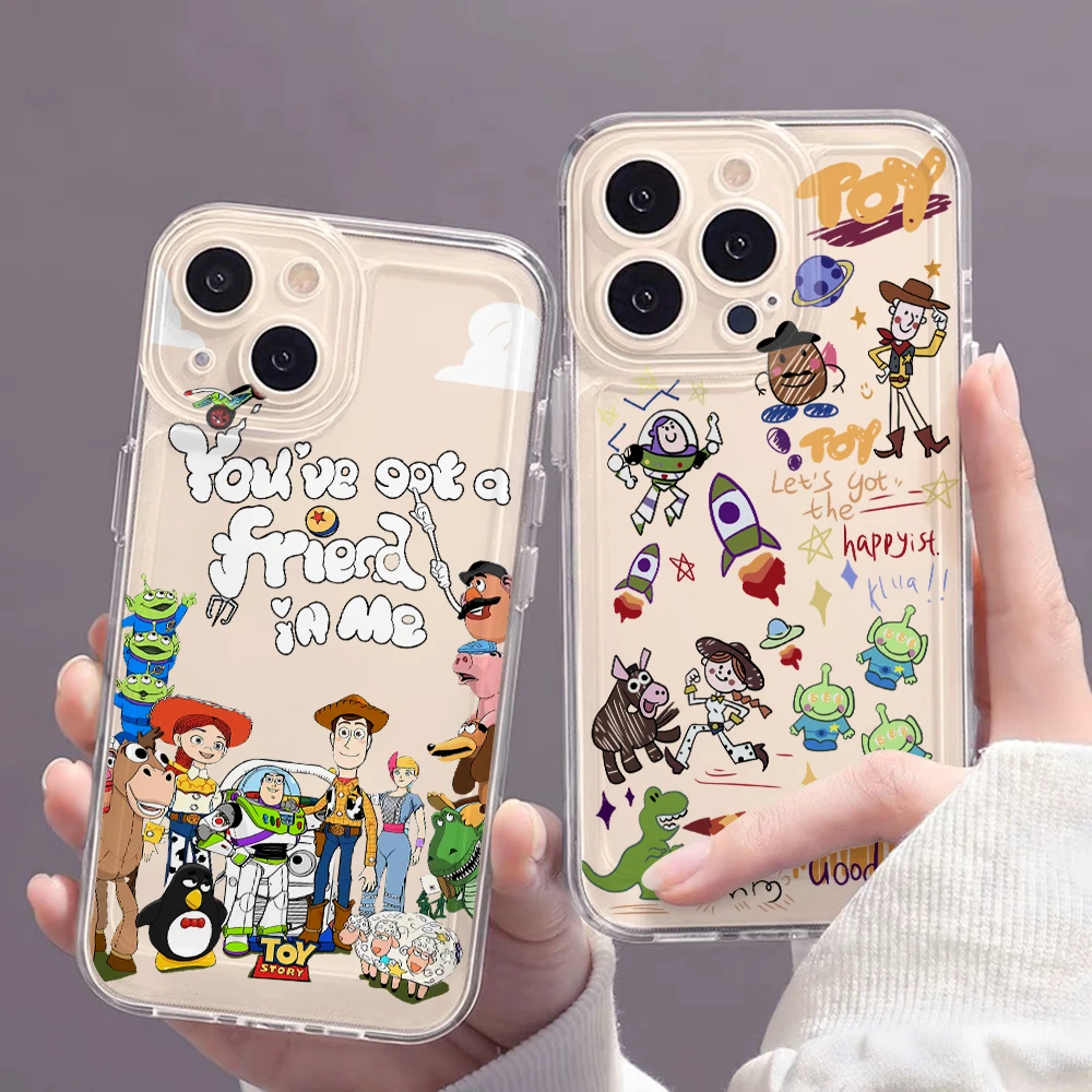 New Ins Toy Story Phone Case for Samsung Galaxy S24 S23 S22 S21 S20 S10 FE Ultra Plus 5G Note 20 10 Pro Clear Soft Cover Funda