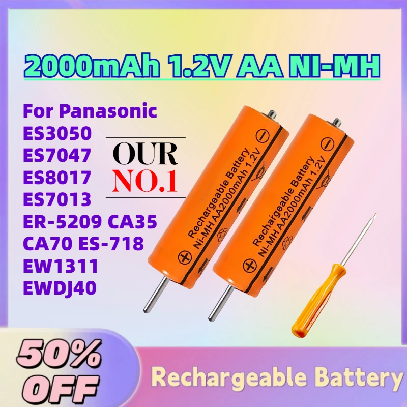 

Upgrade 2000mAh 1.2V AA NI-MH Shaver Battery for Panasonic ES3050 ES7047 ES8017 ES7013 ER-5209 CA35 CA70 ES-718 EW1311 EWDJ40