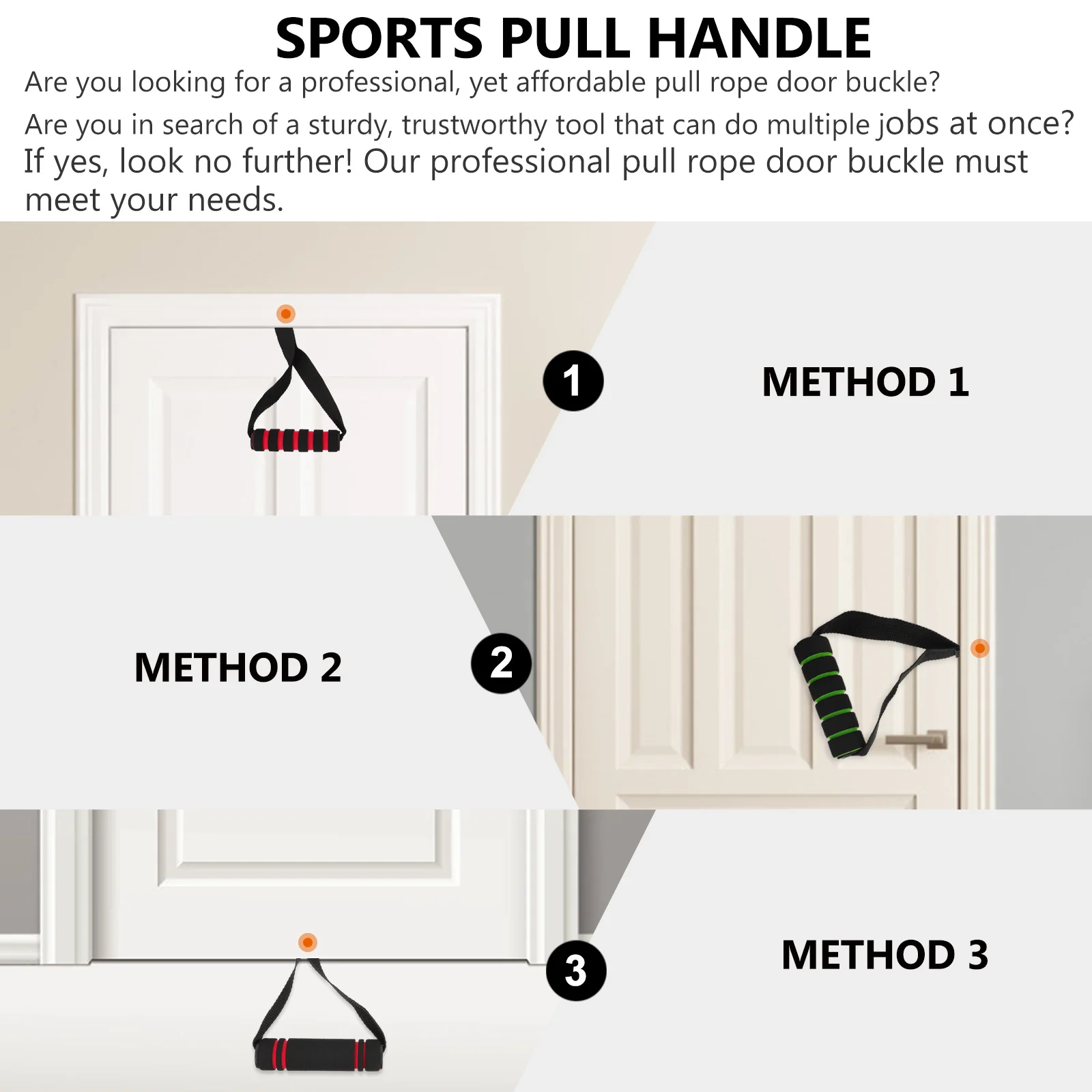 

4Pcs Exercise Handle Grip for Resistance Band Heavy Duty Pull Down Strap Portable Fitness Equipment for Home Workout