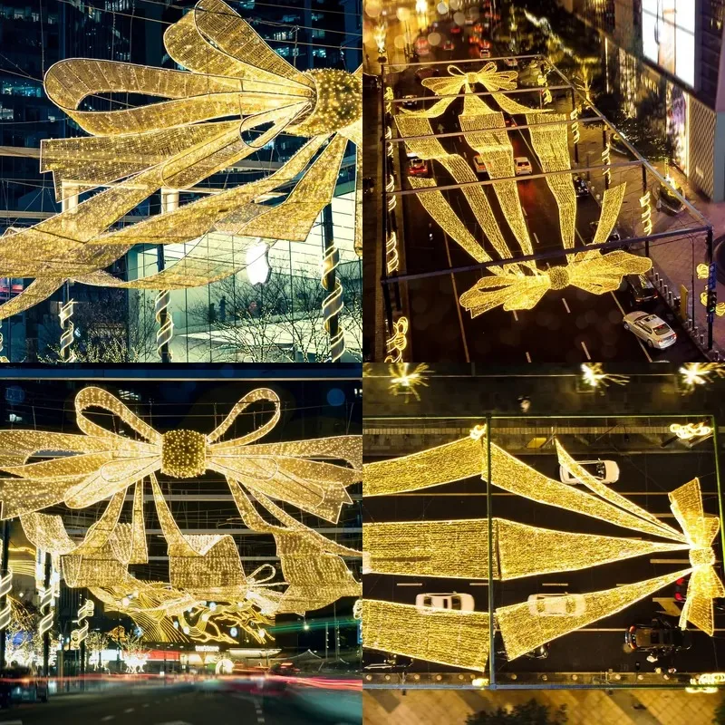 Outdoor waterproof Christmas 3D giant arched tunnel pattern light wedding street modeling light