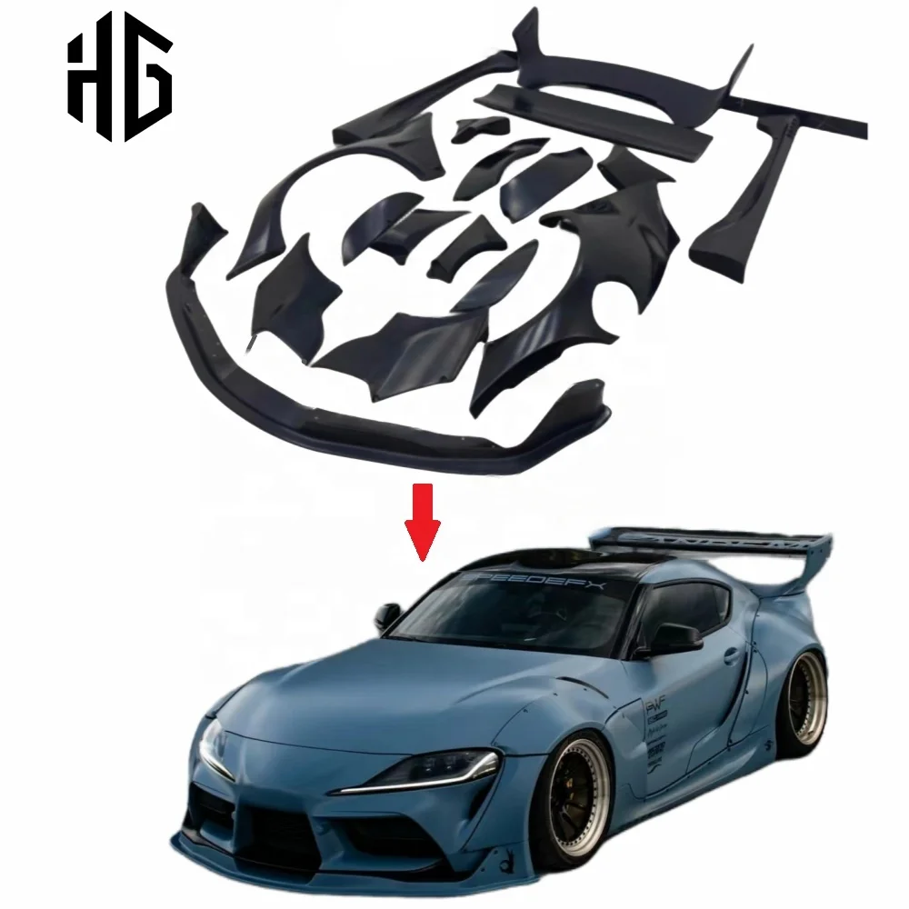 

Комплект обвесов для автомобиля: расширители арок, передний спойлер, диффузор, накладки на бампер для Toyota Supra Rocket Bunny, Wide Body Kit