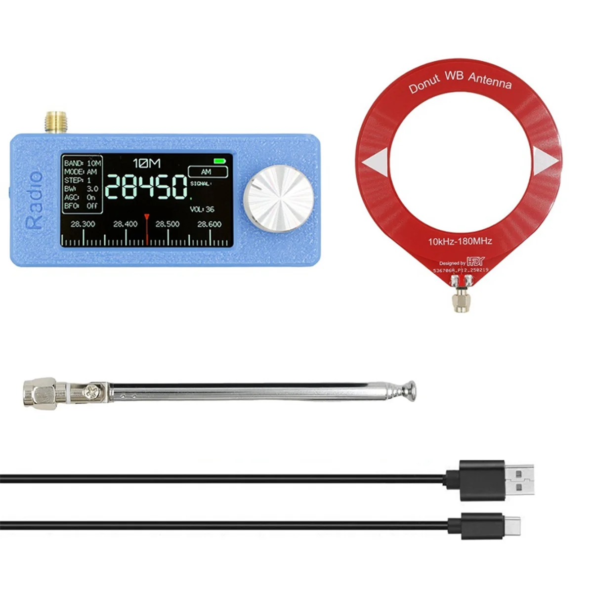 A03R SI4732 Mini Radio Receiver+2 Type Antenna 10Khz-180Mhz Portable Radio AM FM Radio HF SW MW VHF Mini SI4732 Radio